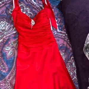 Bright red size 10 prom dress. Beautiful dress, long length